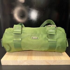 REACTION KENNETH COLE Green Nylon Barrel Shoulder Bag